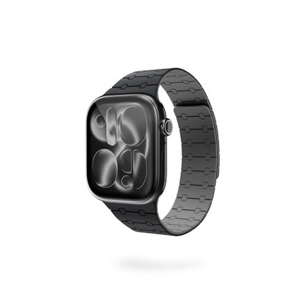 Epico Magnetic+ Silikonový řemínek pro Apple Watch SE (44mm)/Series 1-9 (42/44/45mm) 10-11 (46mm)/Ultra (49mm) - černá