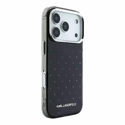 Karl Lagerfeld IML Rhinestones Allover kryt iPhone 18 Pro Max černá