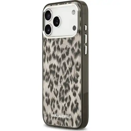 Karl Lagerfeld IML Leopard MagSafe kryt iPhone 17 Pro hnědý