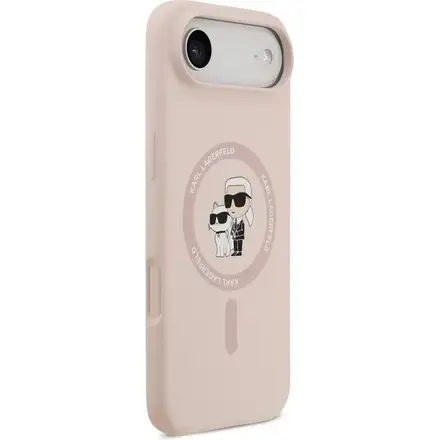 Karl Lagerfeld Liquid Silicone Karl and Choupette MagSafe kryt iPhone Air růžový
