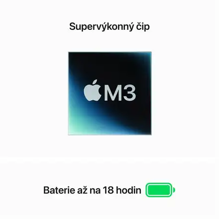 MacBook Air 15" Apple M3 8core CPU 10core GPU 16GB 512GB Vesmírně Šedý CZ *Rozbaleno*