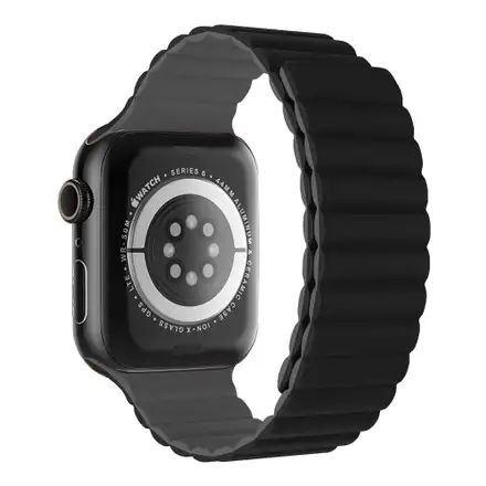 Devia řemínek Nature Silicone Magnetic Watch Band 44/45/46mm - Black