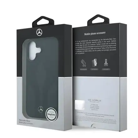 Mercedes Leather The Move MagSafe Zadní Kryt pro iPhone 17 černý