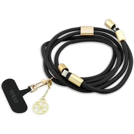 Guess Crossbody Popruh 4G Charm s Nabíjecím Kabelem USB-C/USB-C černý