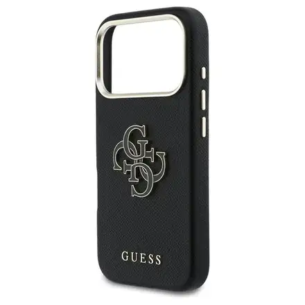 Guess PU Resin Logo kryt iPhone 17 Pro černý