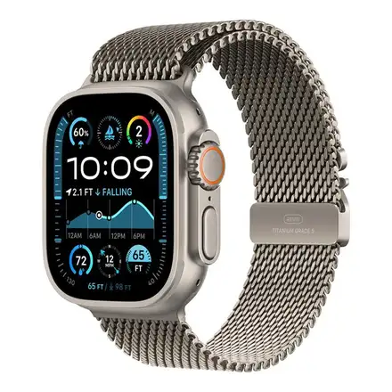 Apple Watch 49mm Natural Titanium Milanese Loop - Large