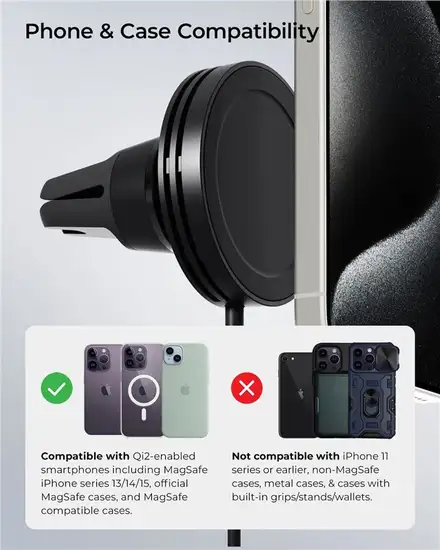 iOttie Velox MagSafe Qi2 Wireless Air Vent Mount - Black