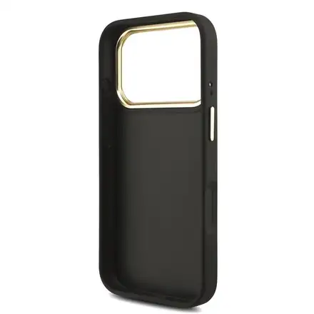 Guess PU Leather 4G Gold Frame MagSafe kryt iPhone 18 Pro černý