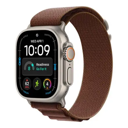 Apple Watch 49mm Burgundy Alpine Loop-Small-Natural Titanium Finish