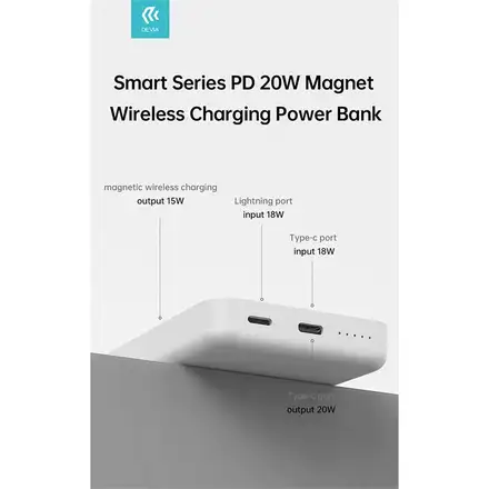 Devia powerbank Smart Series Magnetic Wireless 5000 mAh PD 20W-Black