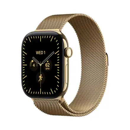 Apple Watch Series 12 GPS + Cellular 46mm Radiant Gold Titanium Case with Radiant Gold Milanese Loop - M/L