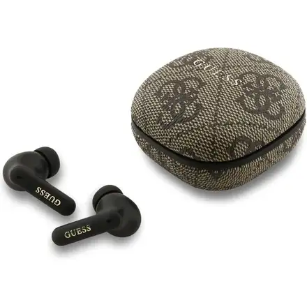 Guess PU 4G Metal Logo ENC TWS Bezdrátová Sluchátka hnědá