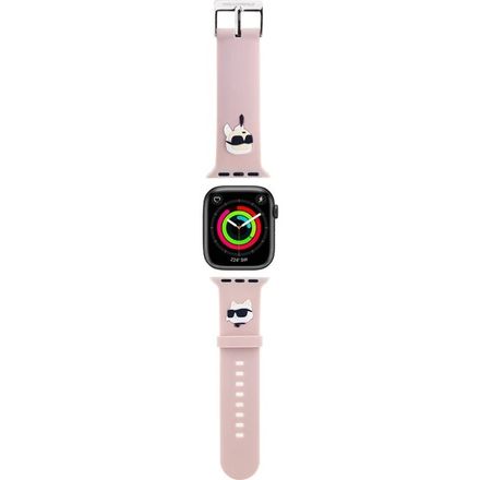Karl Lagerfeld Karl and Choupette Head NFT Řemínek pro Apple Watch 38/40/41 růžový