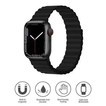 Devia řemínek Deluxe Series Sport3 Silicone Magnet Band 40/41/42mm - Black