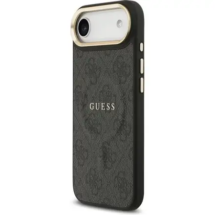 Guess PU Leather 4G Gold Frame MagSafe kryt iPhone Air černý