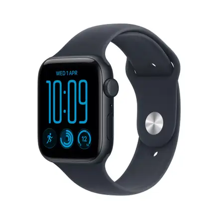 Apple Watch SE 3 GPS + Cellular 44mm Midnight Aluminium Case with Navy Blue Sport Band - M/L