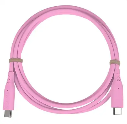 PremiumCord Silikonový kabel USB-C 60W 480Mbps růžový extra měkký a robustní kabel délky 1,5m