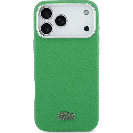 Lacoste Iconic Petit Pique Metal Logo MagSafe kryt iPhone 17 Pro Max zelený