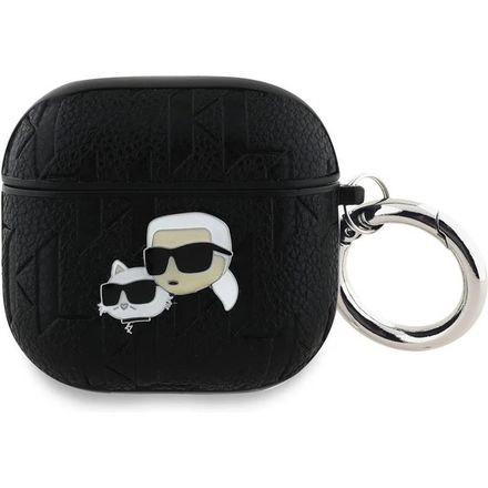 Karl Lagerfeld PU Embossed Karl and Choupette Heads Pouzdro pro AirPods 4 černé
