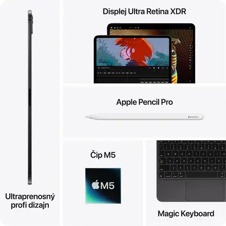 iPad Pro 13" Wi-Fi 1TB Stříbrný (2025) - sklo s nanotexturou *Aktivovaný*
