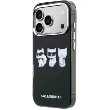 Karl Lagerfeld IML Choupette Trio Watercolor MagSafe kryt iPhone 17 Pro Max černý