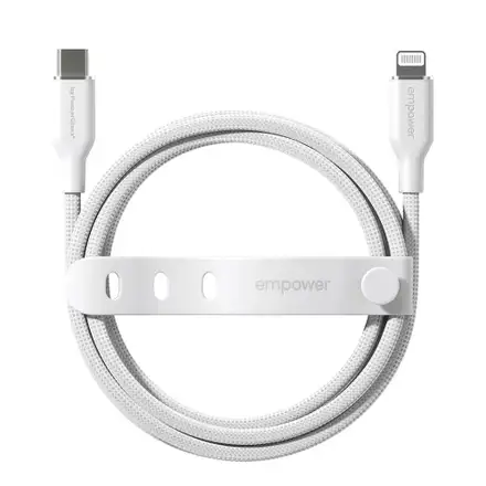 PanzerGlass kabel EMPOWER Racing USB-C/Lightning 1,2 m - bílý