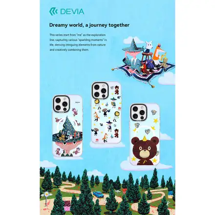 Devia kryt Canvas Series Magnetic Case pro iPhone 16 Plus - Starry Bear