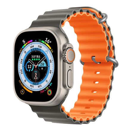 Devia řemínek Deluxe Series Sport6 Silicone Two-tone Band 44/45/49mm - Starlight/Orange