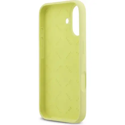 Guess Liquid Silicone 4G Metal Logo kryt iPhone 17 žlutý