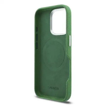 Lacoste PVC Iconic Petit Pique Metal Logo MagSafe kryt iPhone 16 Pro Max zelený