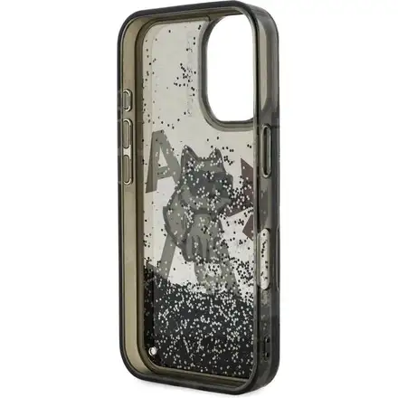 Karl Lagerfeld Liquid Glitter Scattered Choupette kryt iPhone 16 černý