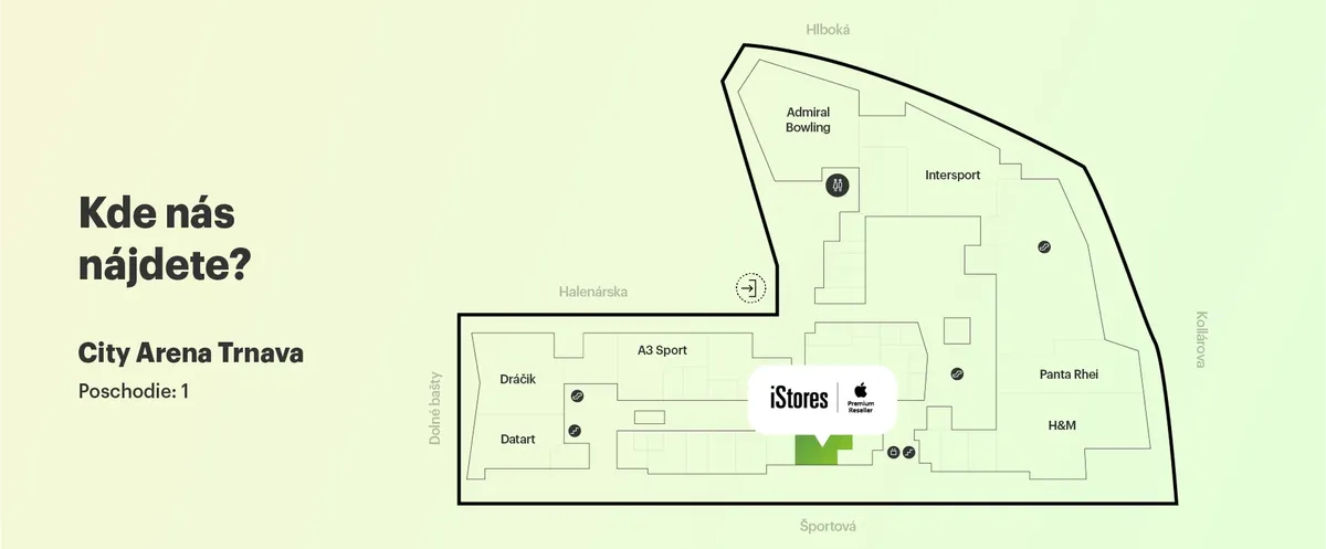 Pôdorys nákupného centra.