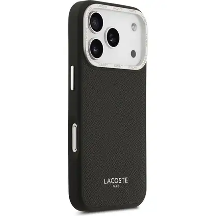 Lacoste PU Leather Champs Elysees MagSafe kryt iPhone 17 Pro černý
