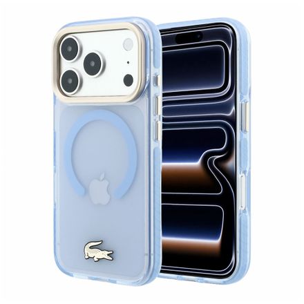 Lacoste PC/TPU Frosted Finish Gold Logo MagSafe kryt iPhone 18 Pro Max modrý