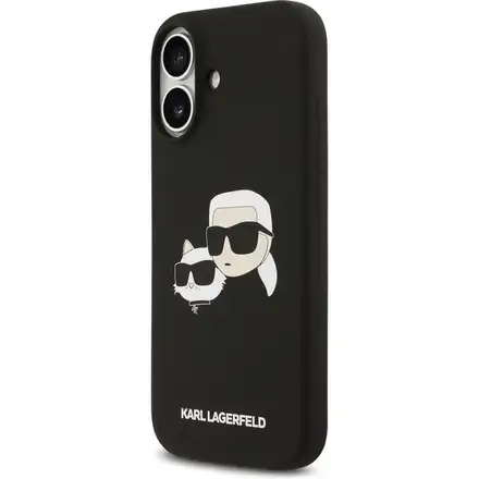 Karl Lagerfeld Liquid Silicone Double Heads MagSafe kryt iPhone 17 černý
