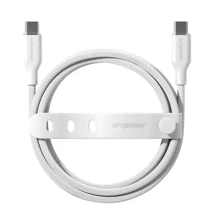 PanzerGlass kabel EMPOWER Racing USB-C na USB-C 1,2 m 60W - bílý