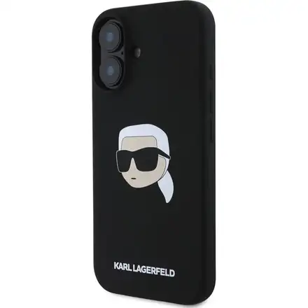 Karl Lagerfeld Liquid Silicone Karl Head MagSafe kryt iPhone 16 černý