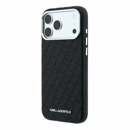 Karl Lagerfeld PU Grained Allover Semi Wrap Magsafe kryt iPhone 18 Pro černá
