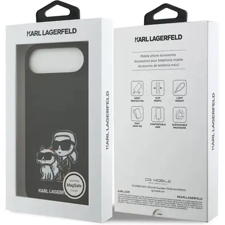 Karl Lagerfeld Liquid Silicone K&CH Sketch MagSafe kryt iPhone Air černý