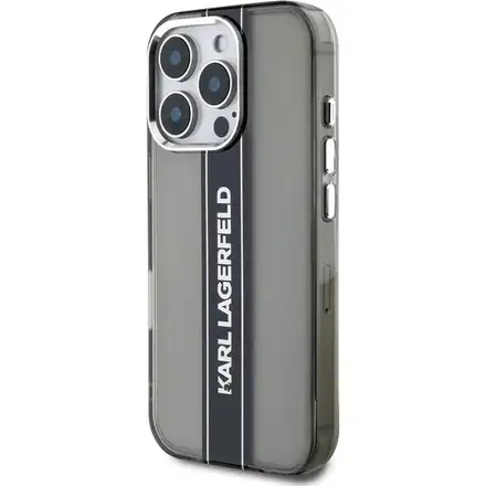 Karl Lagerfeld IML Stripe Logo kryt iPhone 16 Pro Max černý