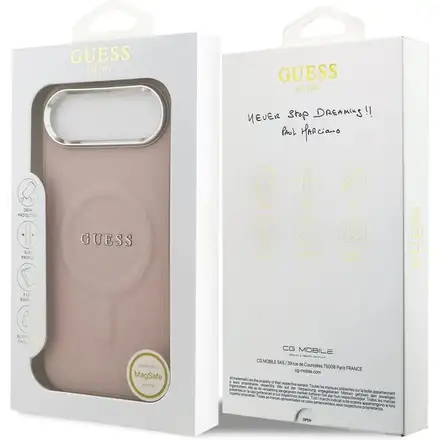Guess PU Saffiano MagSafe kryt iPhone Air růžový