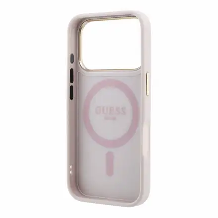 Guess PU 4G Ring Stand MagSafe kryt iPhone 18 Pro růžový