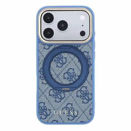 Guess PU 4G Ring Stand MagSafe kryt iPhone 18 Pro Max růžový
