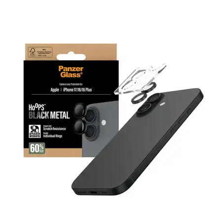 PanzerGlass ochranné sklo Hoops pro iPhone 17/16/16 Plus - Black