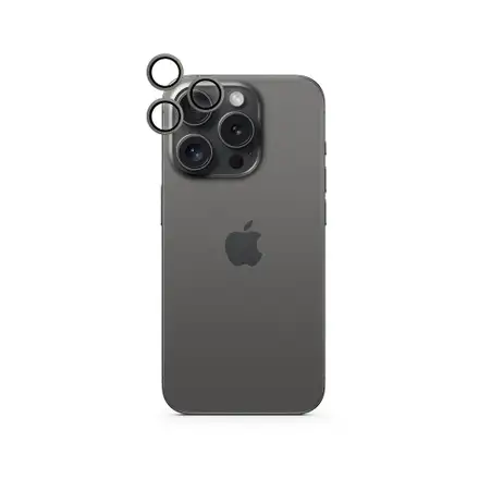 iStores by Epico Aluminium Lens Protector pro Apple iPhone 15 Pro/15 Pro Max - černý titan