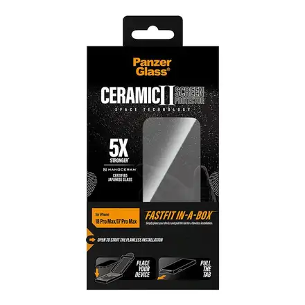 PanzerGlass ochranné sklo UWF Ceramic pro iPhone 18 Pro Max-Black Frame