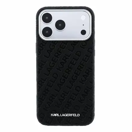 Karl Lagerfeld PU Grained Allover Semi Wrap Magsafe kryt iPhone 18 Pro Max černá