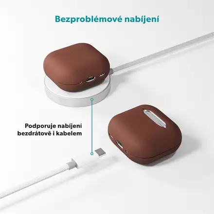 Epico Leather Case Airpods 4/4 (ANC) - hnědá