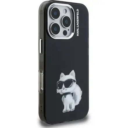 Karl Lagerfeld IML Aquarelle Choupette kryt iPhone 16 Pro Max černý