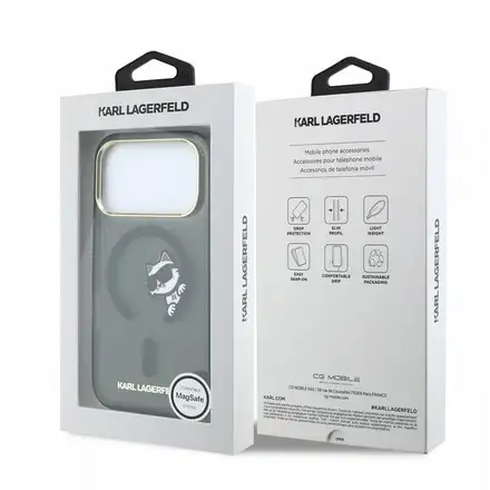 Karl Lagerfeld IML Choupette Peekaboo Magsafe kryt iPhone 18 Pro Max černá